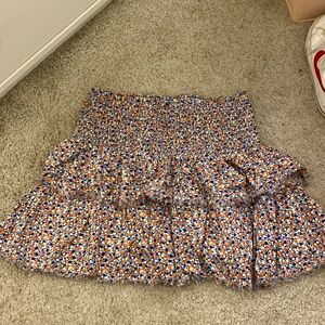 Tiered floral smocked aerie skirt